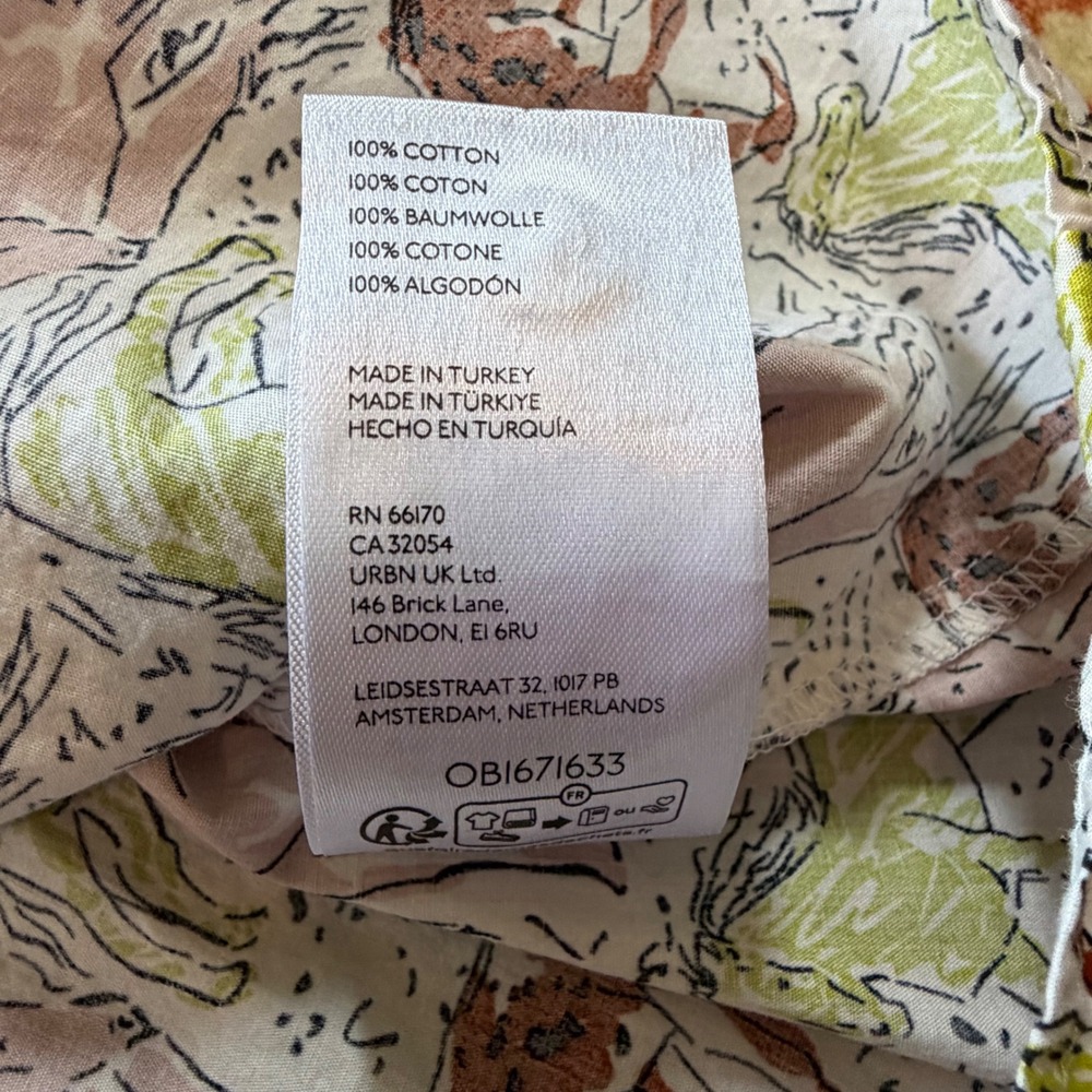 Maeve by Anthropologie Horse Print Tiered Midi Shirt Dress Cotton Multi Large - Picture 6 of 8